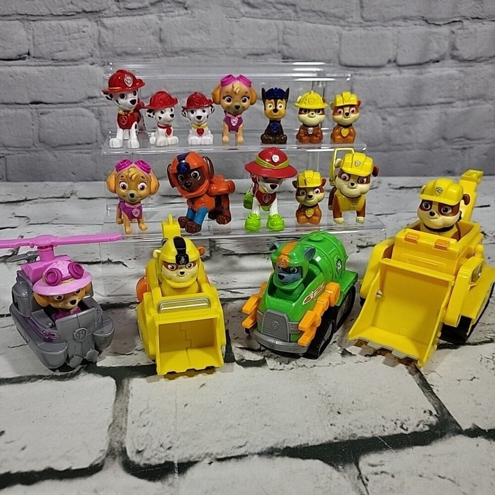 Nickelodeon Paw Patrol Action Figure Lot With Vehicles Lot Of 16 Skye Marshall